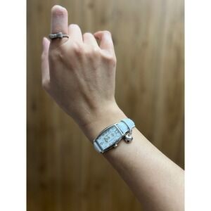 Vintage Juicy Couture White Leather Heart Charm Watch JC.46.3.14.0149 Stainless